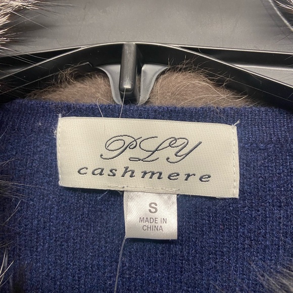 Cashmere and fox fur sweater. Blue size small - Picture 2 of 6